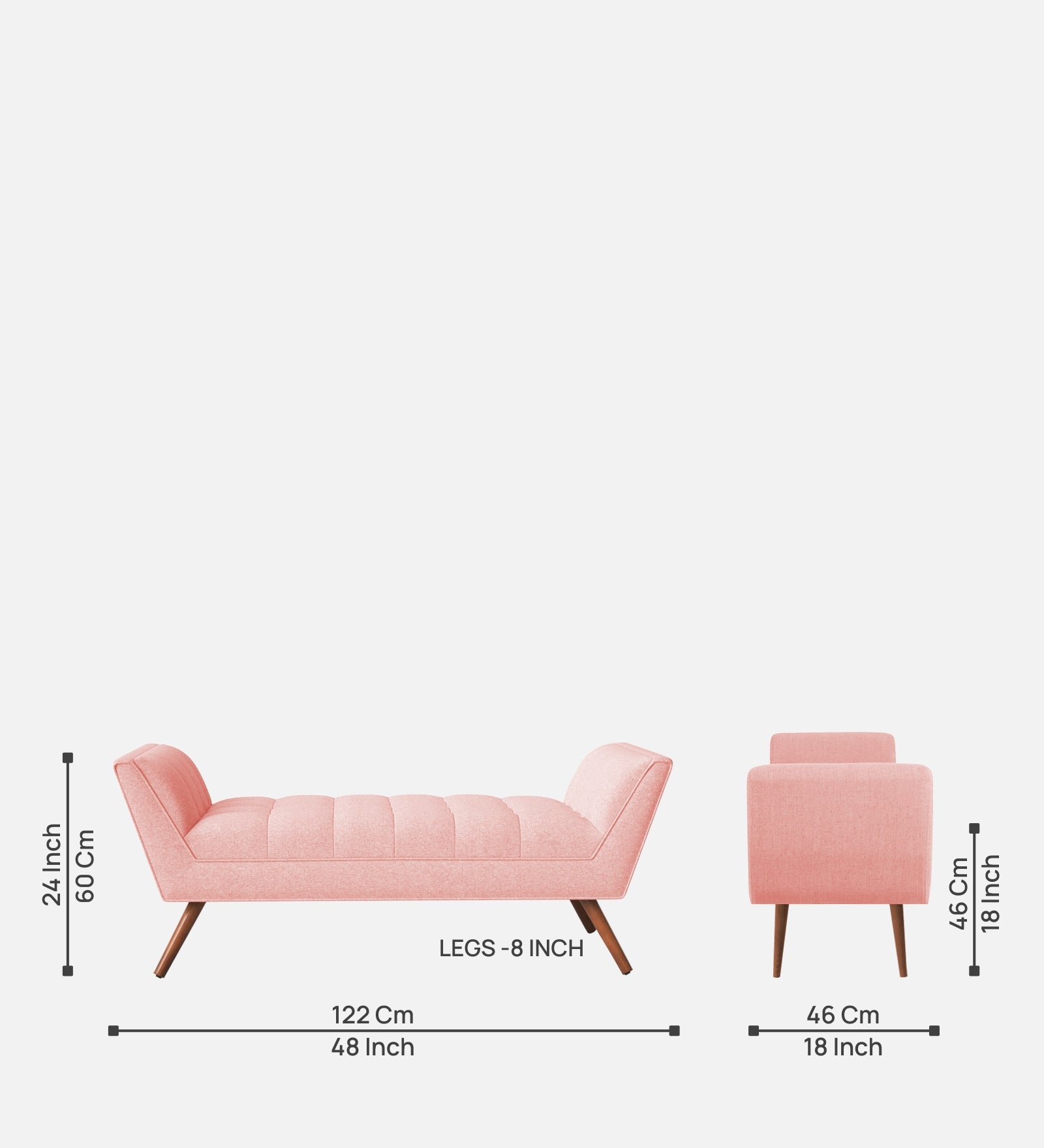 Cartes Velvet Bench In Millennial Pink Colour - Febonic Living