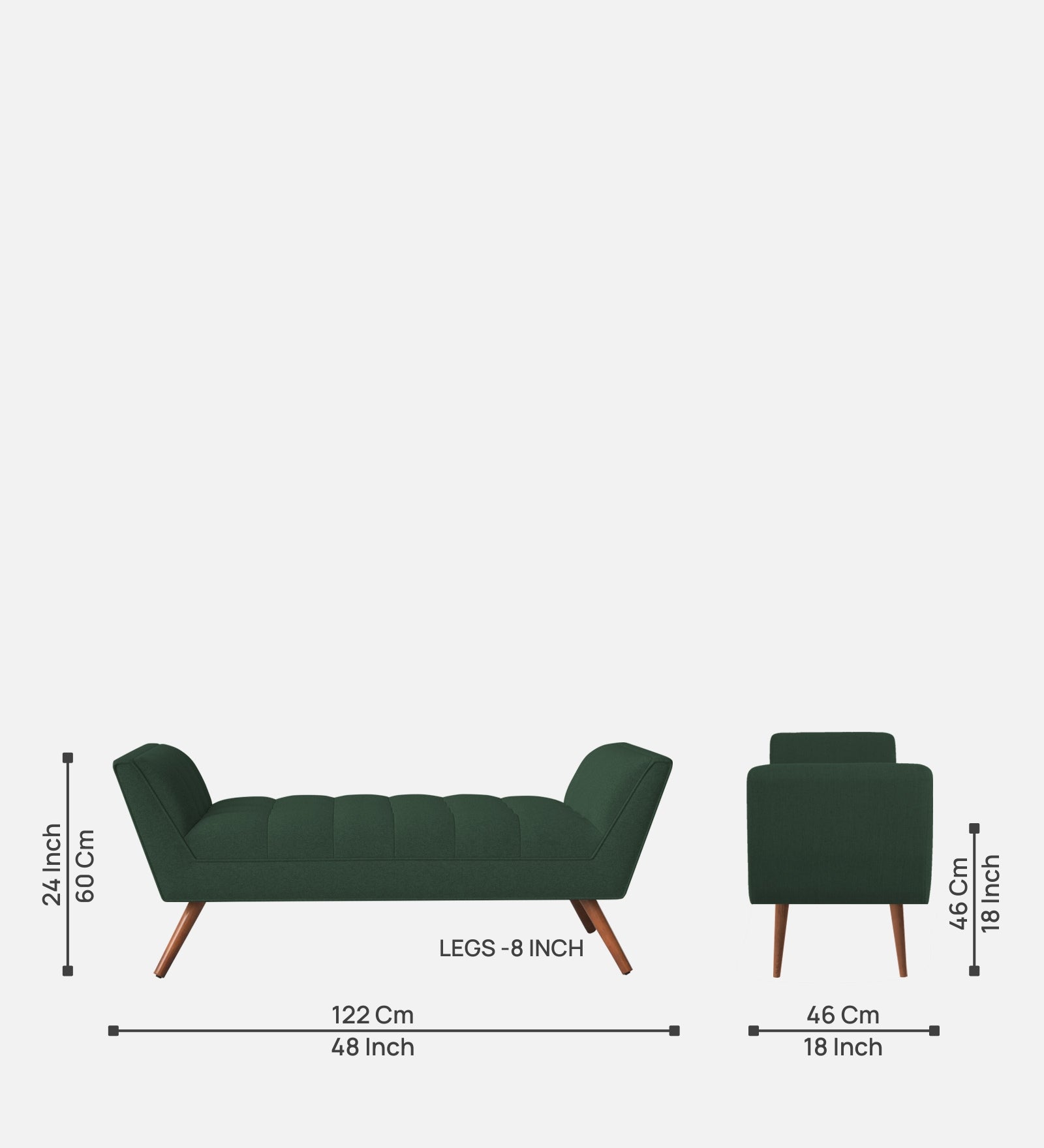 Cartes Velvet Bench In Amazon Green Colour - Febonic Living