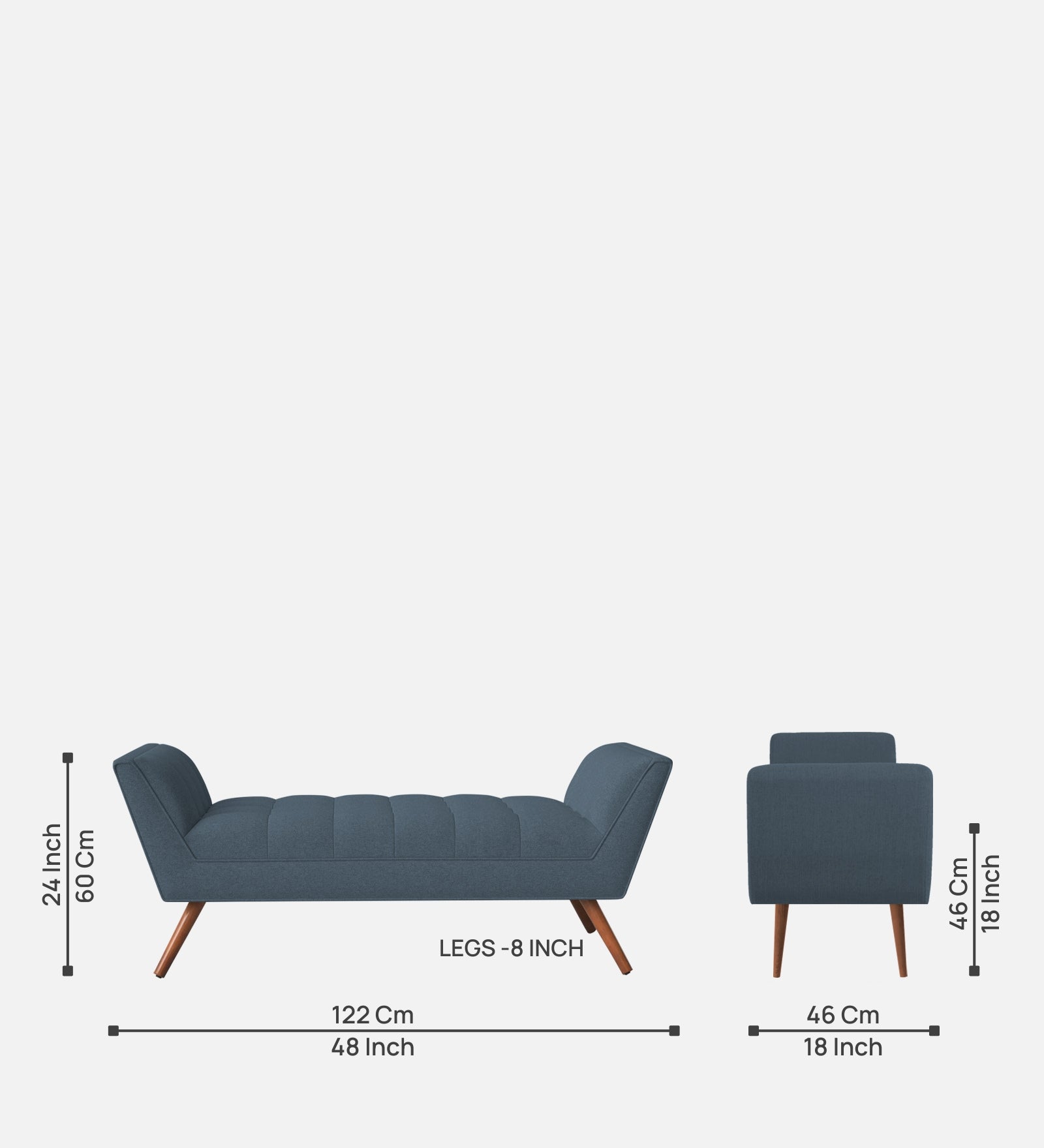 Cartes Velvet Bench In Oxford Blue Colour - Febonic Living
