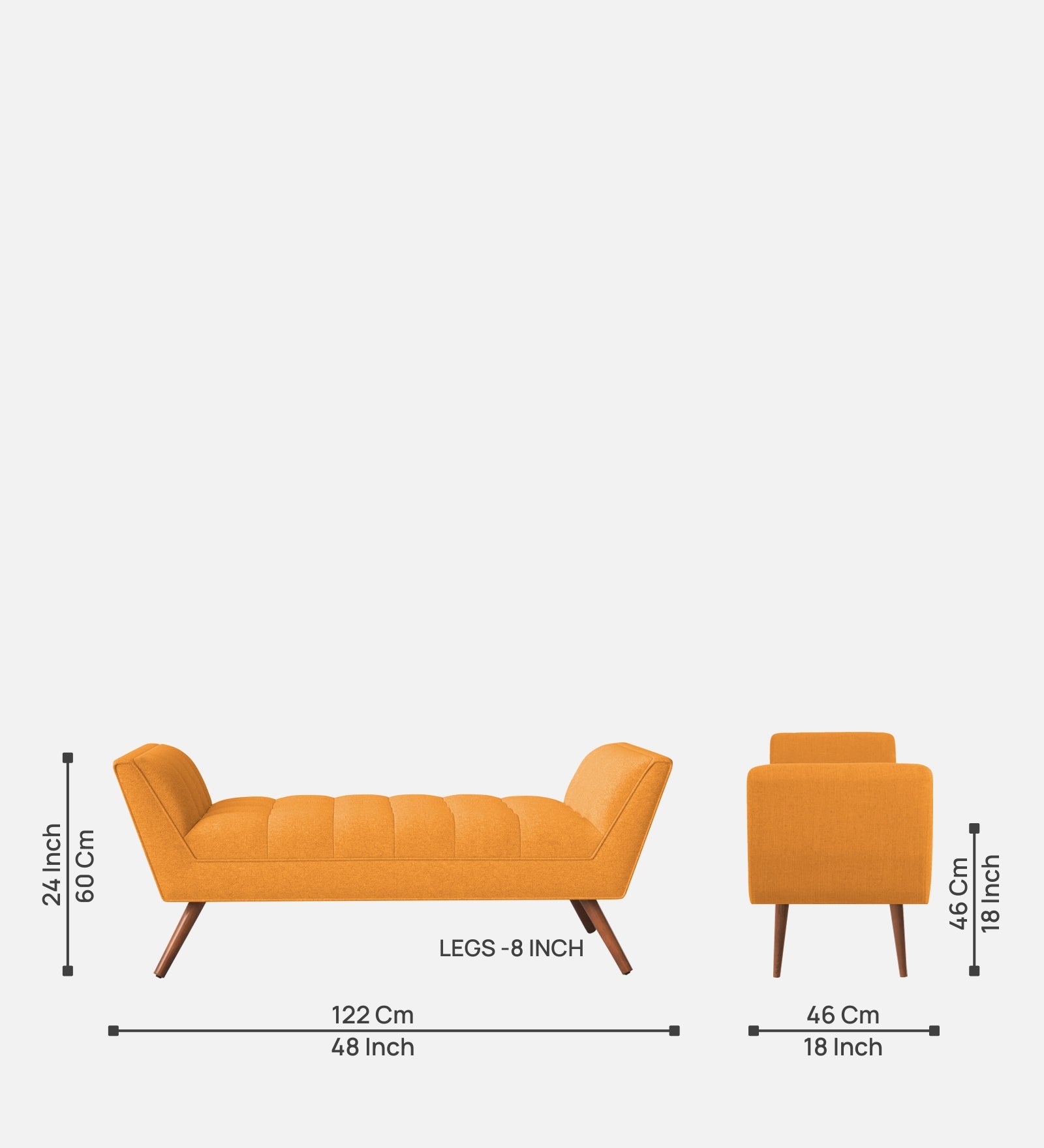 Cartes Velvet Bench In Tangerine Orange Colour - Febonic Living