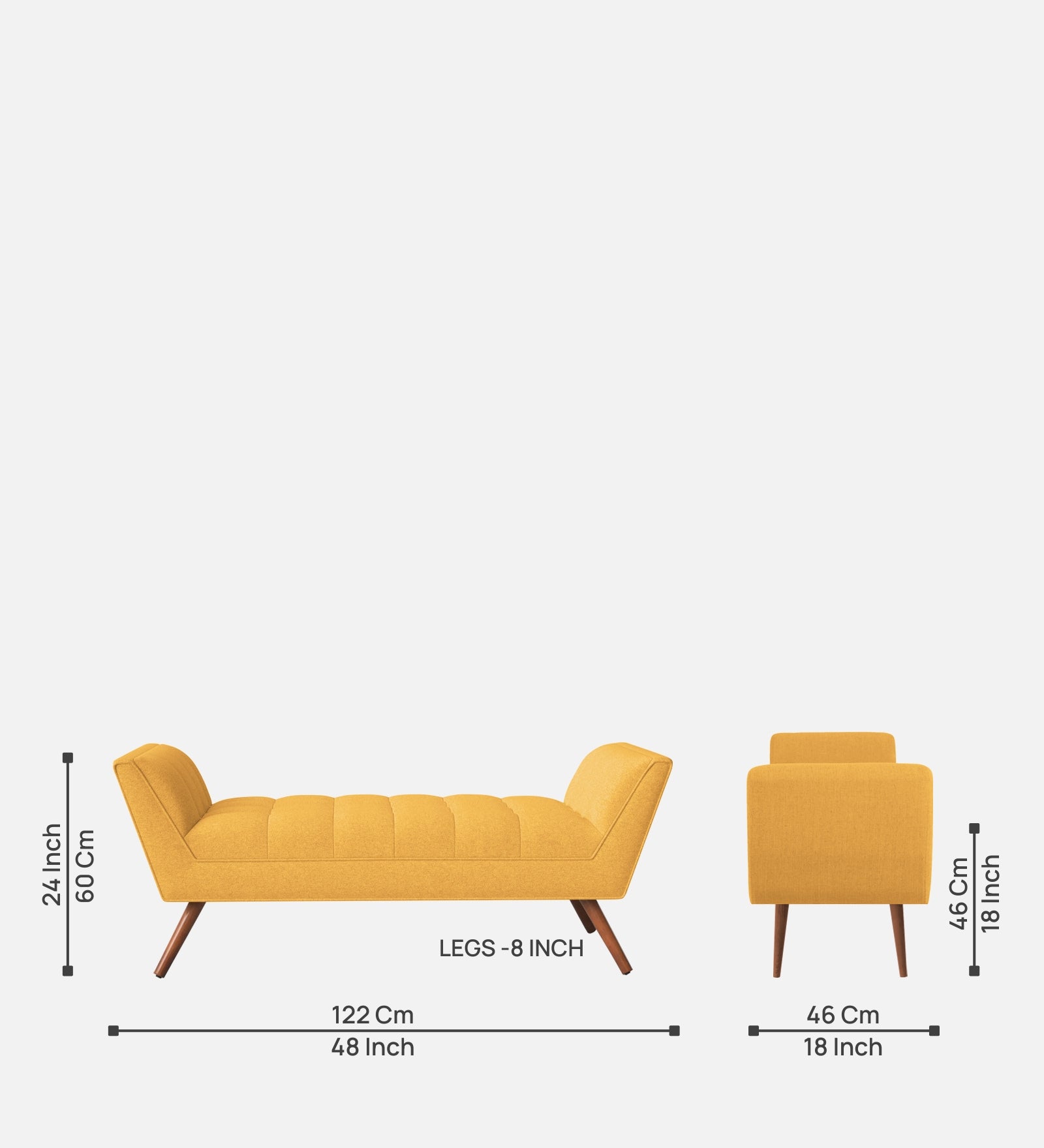 Cartes Velvet Bench In Turmeric Yellow Colour - Febonic Living