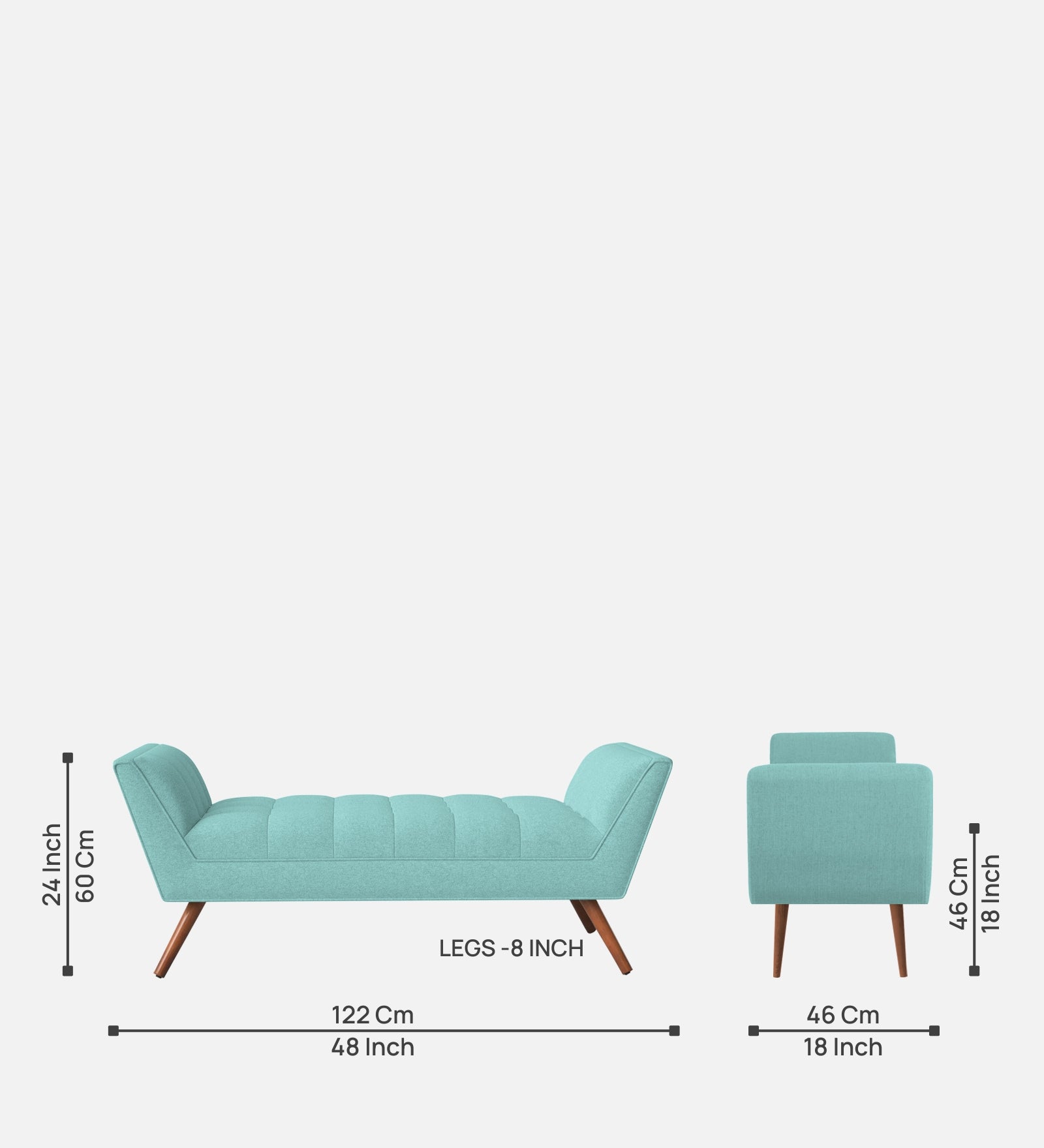 Cartes Velvet Bench In Barmunda Aqua Colour - Febonic Living