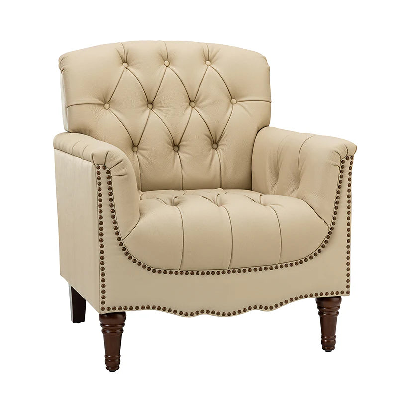 Bama Leatherette Arm Chair In Corn Beige Colour - Febonic Living