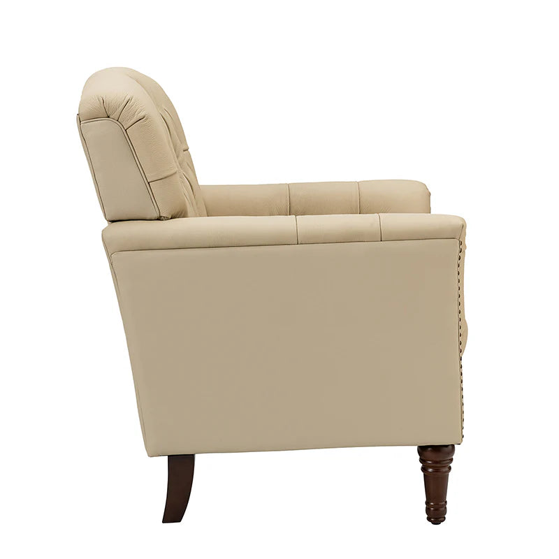 Bama Leatherette Arm Chair In Corn Beige Colour - Febonic Living