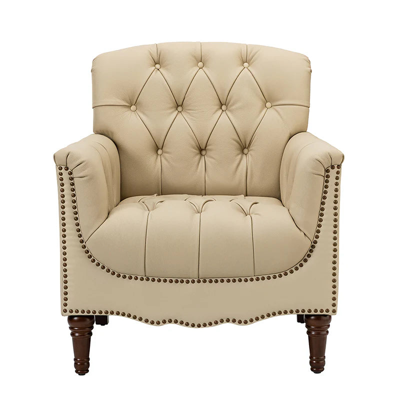Bama Leatherette Arm Chair In Corn Beige Colour - Febonic Living