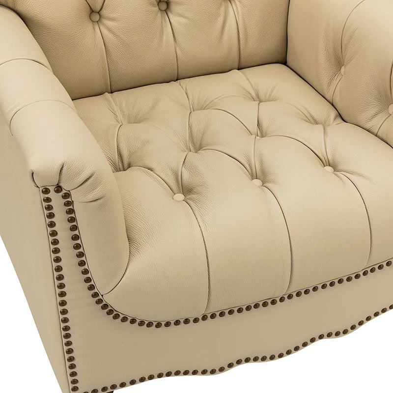Bama Leatherette Arm Chair In Corn Beige Colour - Febonic Living