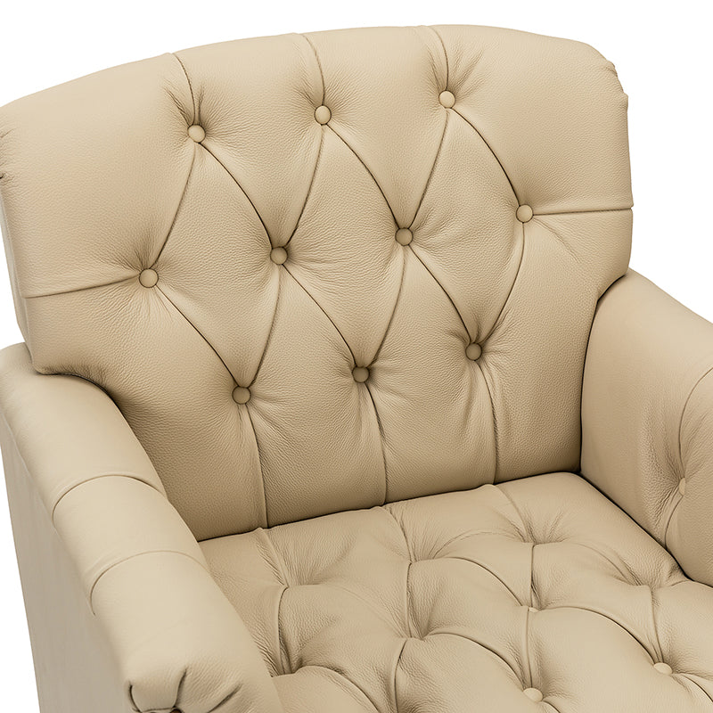Bama Leatherette Arm Chair In Corn Beige Colour - Febonic Living