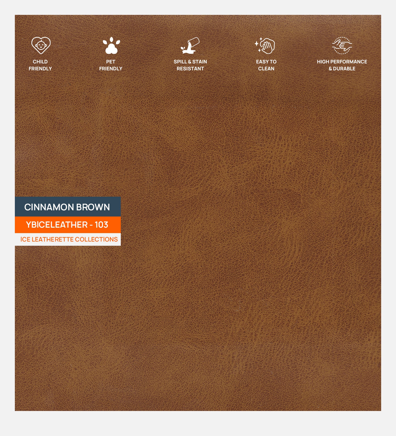 Fappy Leatherette 3 Seater Sofa In Cinnamon Brown Colour