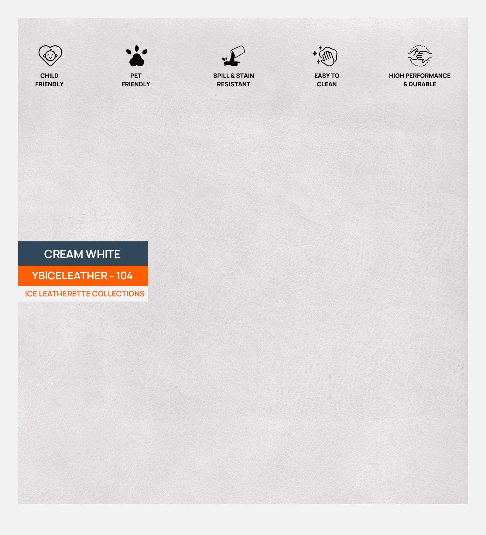 Artificial Leather Swatch Cream White 104 Code - Febonic Living