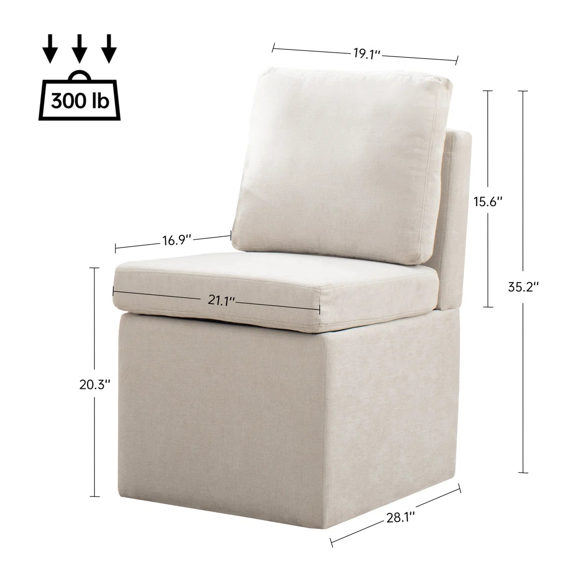 Camla Fabric Dining Chair In Beige Colour (Set of 2)