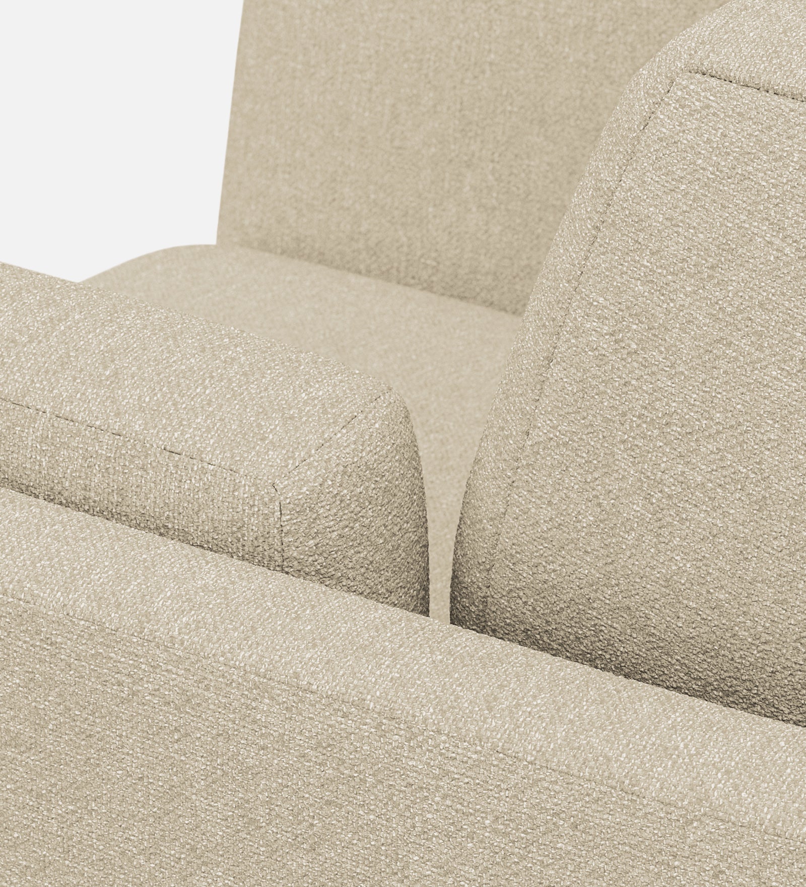 Candy Fabric 1 Seater Sofa In Cotton Beige Colour