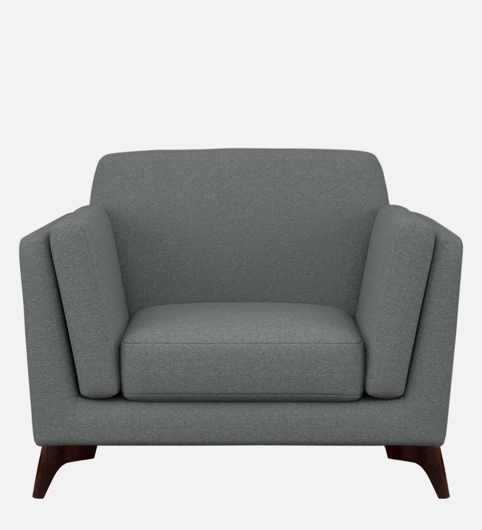 Candy Fabric 1 Seater Sofa In Nimbus Grey Colour