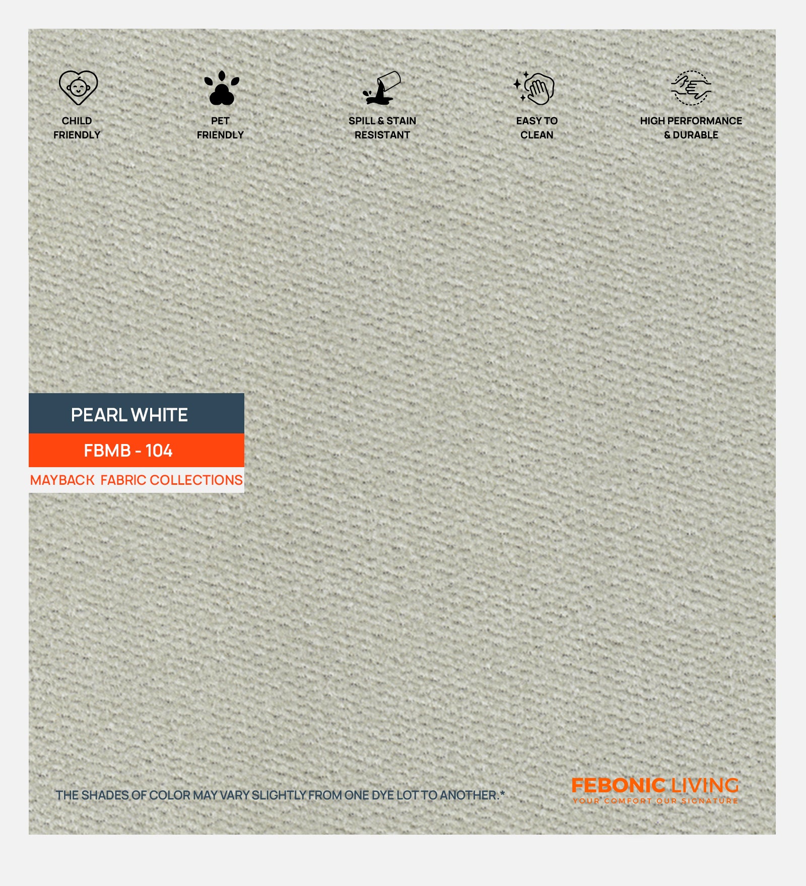 Candy Fabric 1 Seater Sofa In Pearl White Colour