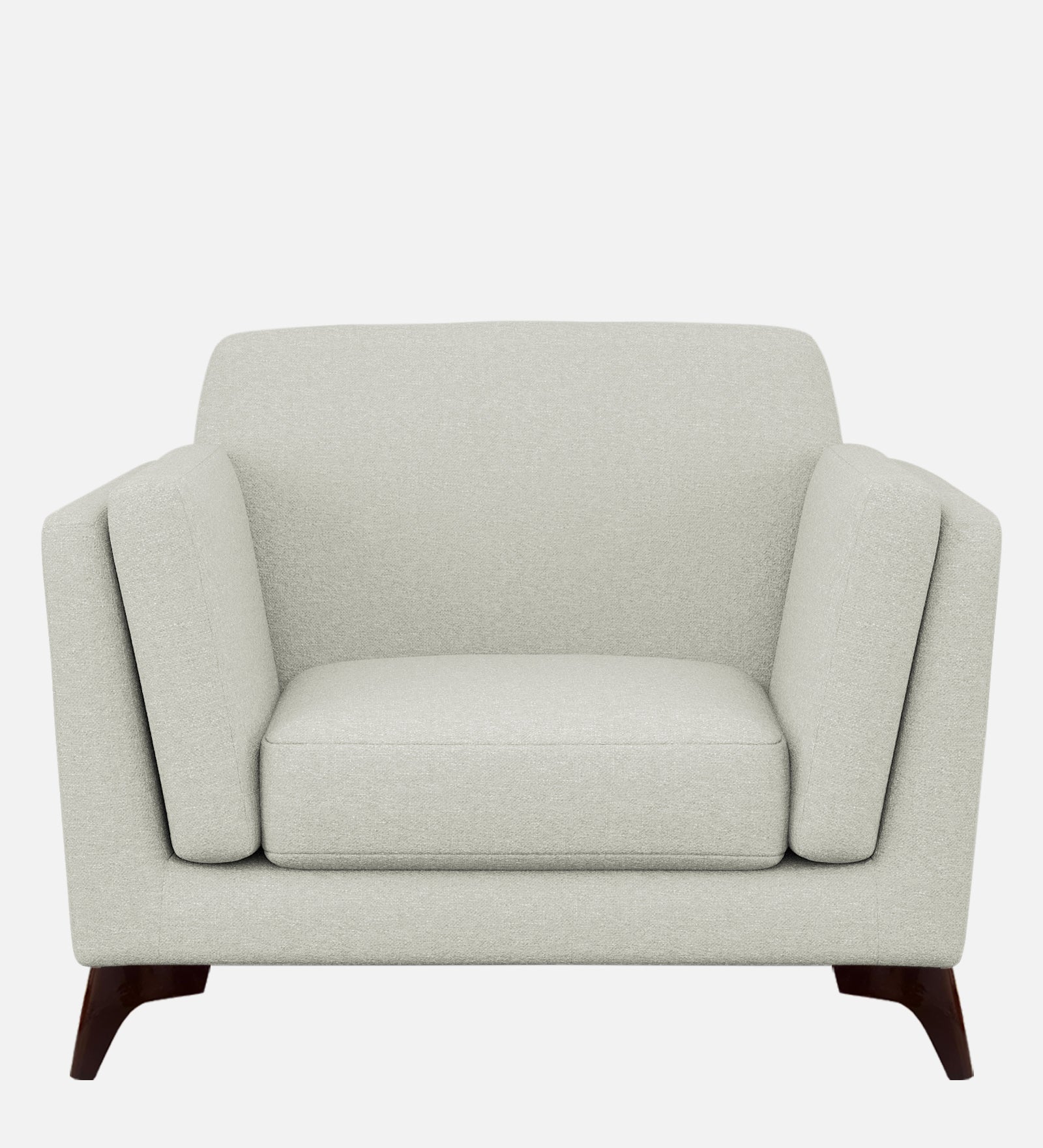 Candy Fabric 1 Seater Sofa In Pearl White Colour