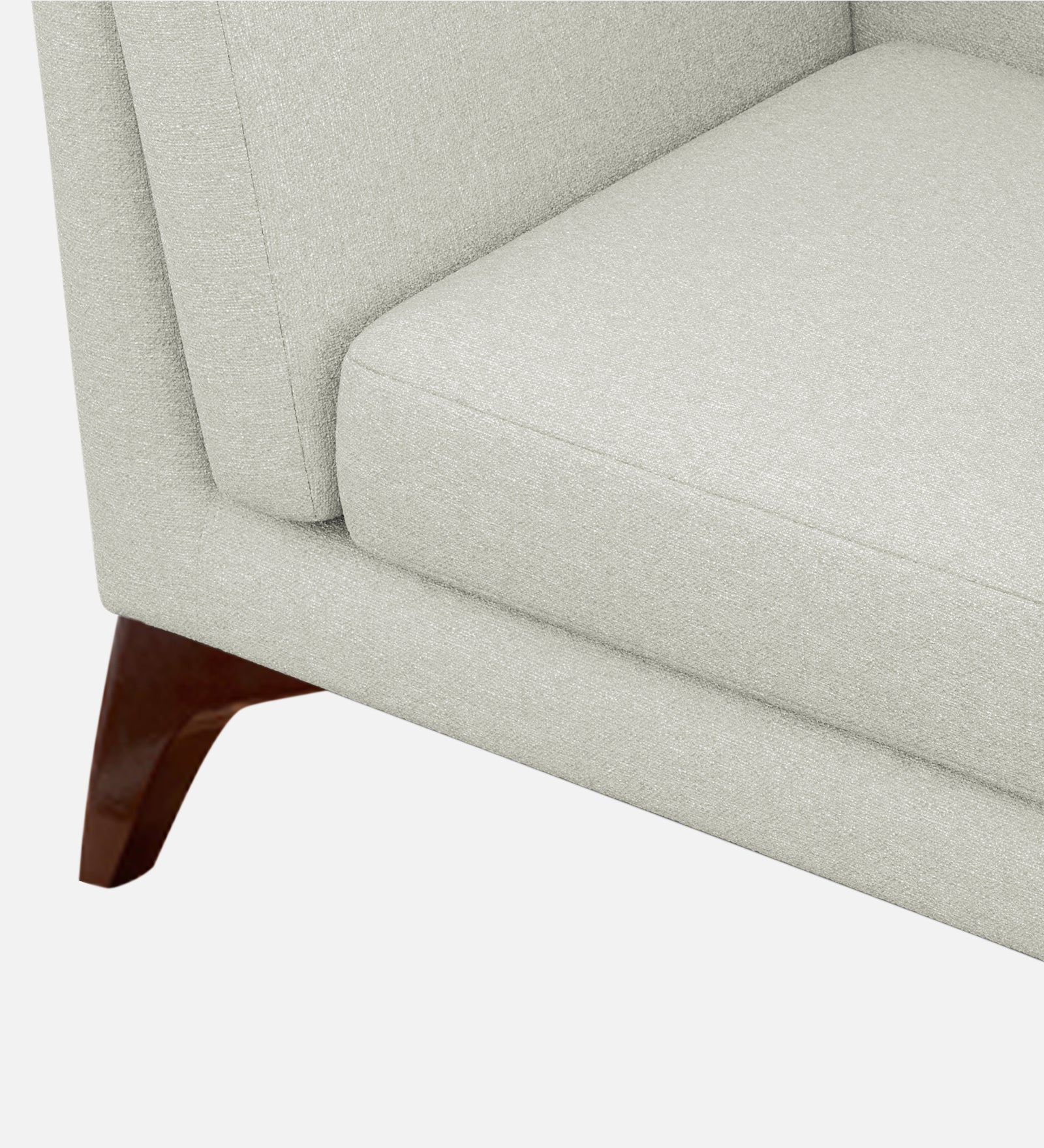 Candy Fabric 1 Seater Sofa In Pearl White Colour