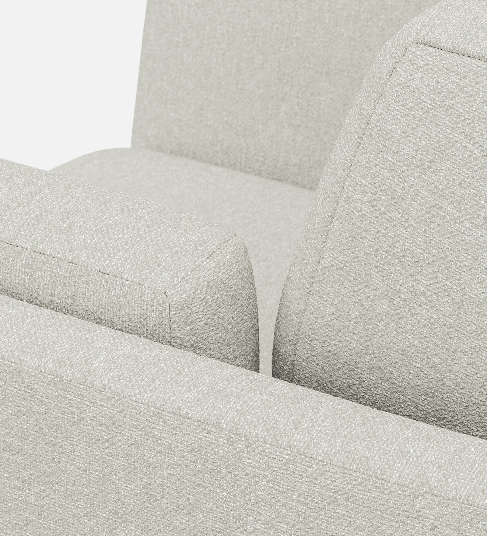 Candy Fabric 1 Seater Sofa In Pearl White Colour