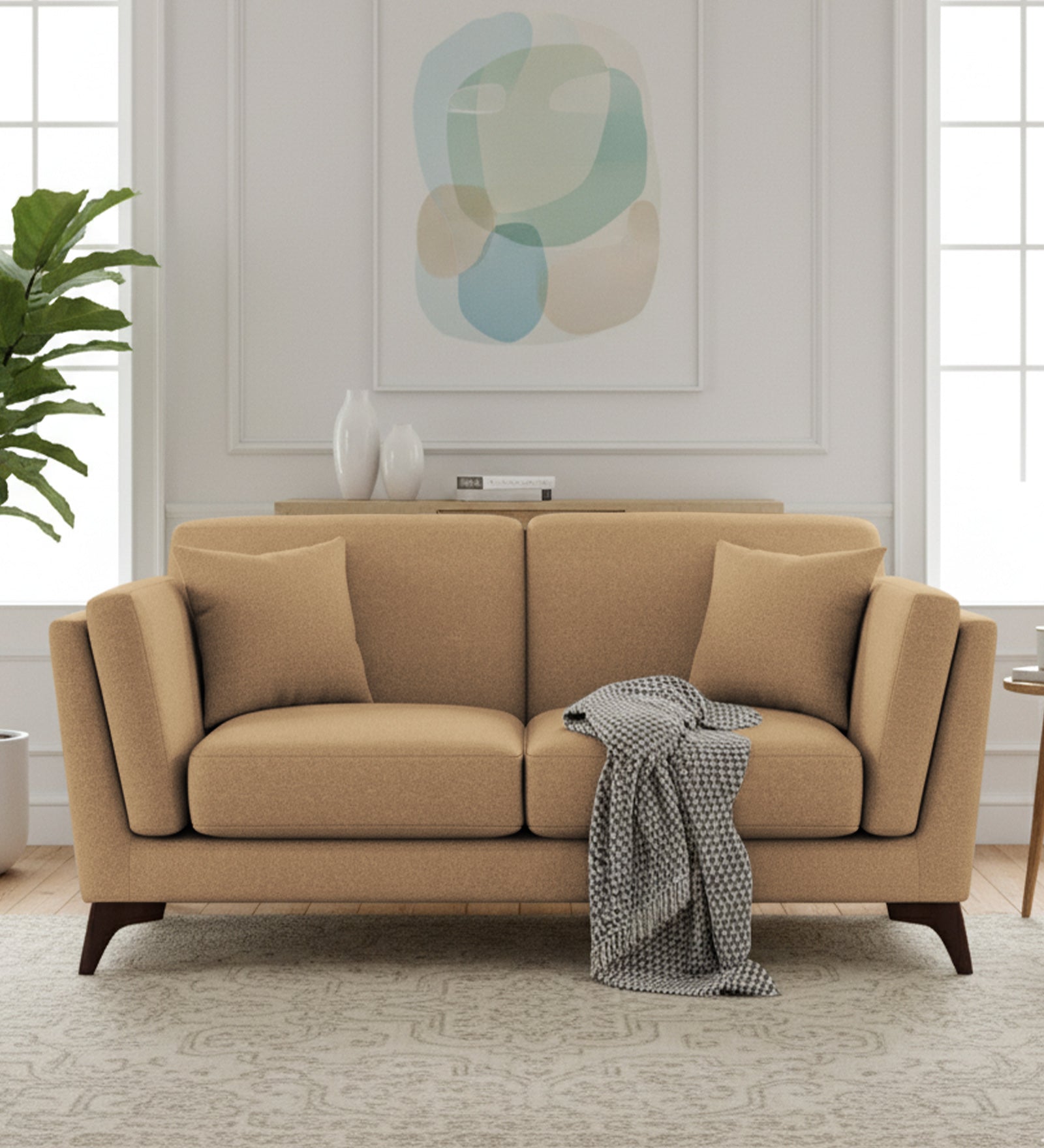 Candy Fabric 2 Seater Sofa In Copper Brown Colour