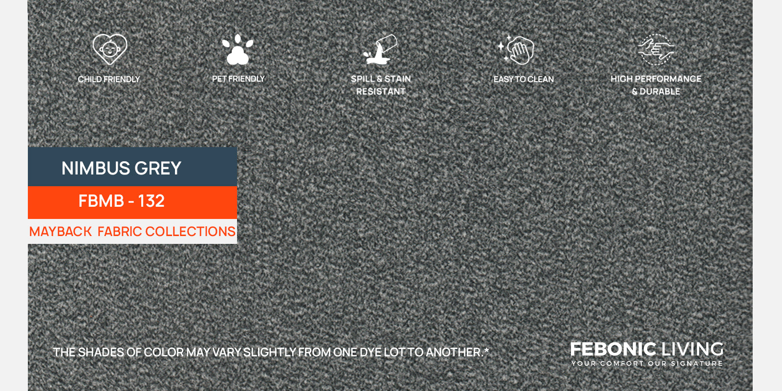 Candy Fabric 2 Seater Sofa In Nimbus Grey Colour