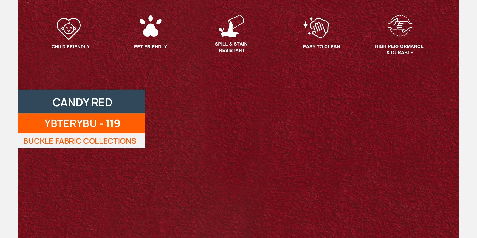 Corny Boucle Fabric 3 Seater Sofa In Candy Red Colour - Febonic Living