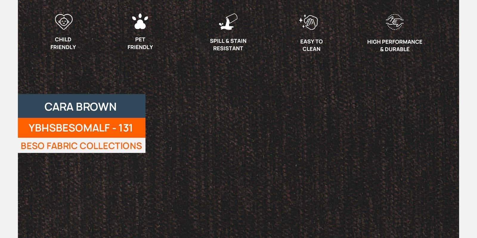 Noha Fabric 3 Seater Sofa In Cara Brown Colour - Febonic Living