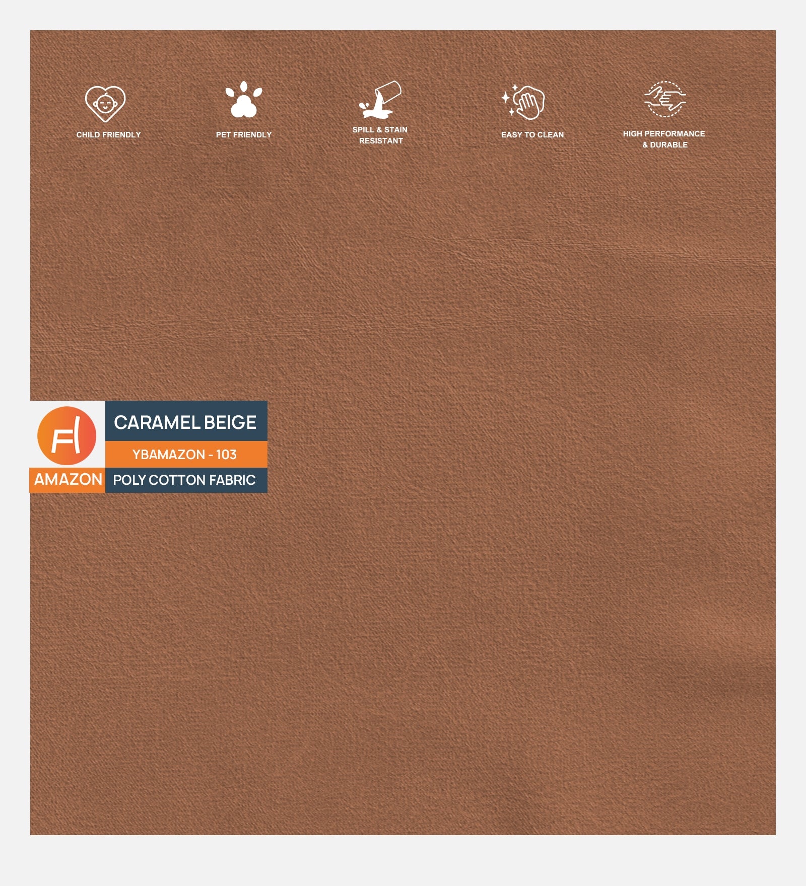 Woody Fabric 1 Seater Sofa In Caramel Beige Colour - Febonic Living