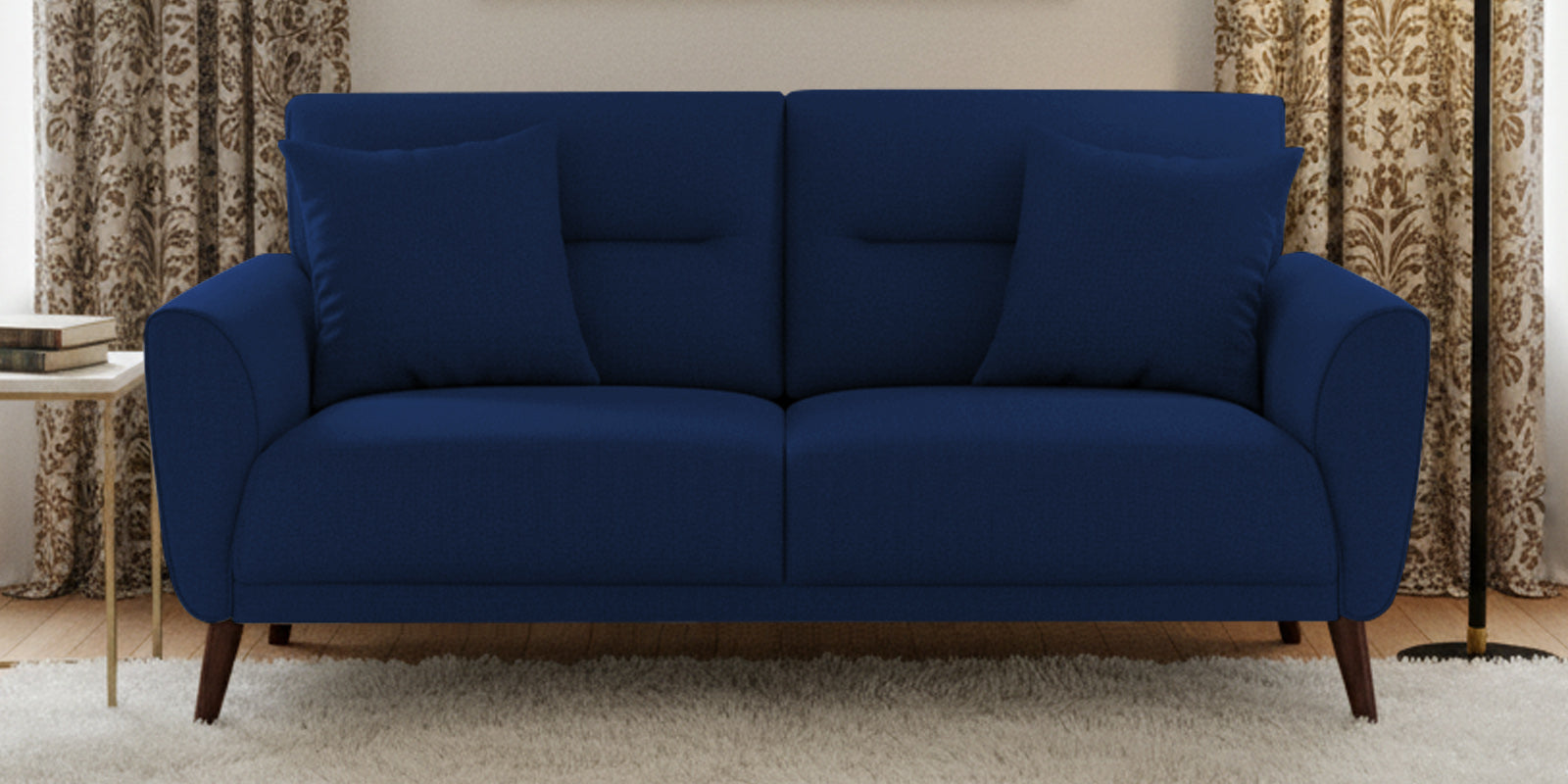 Castro Fabric 2 Seater Sofa In Royal Blue Colour