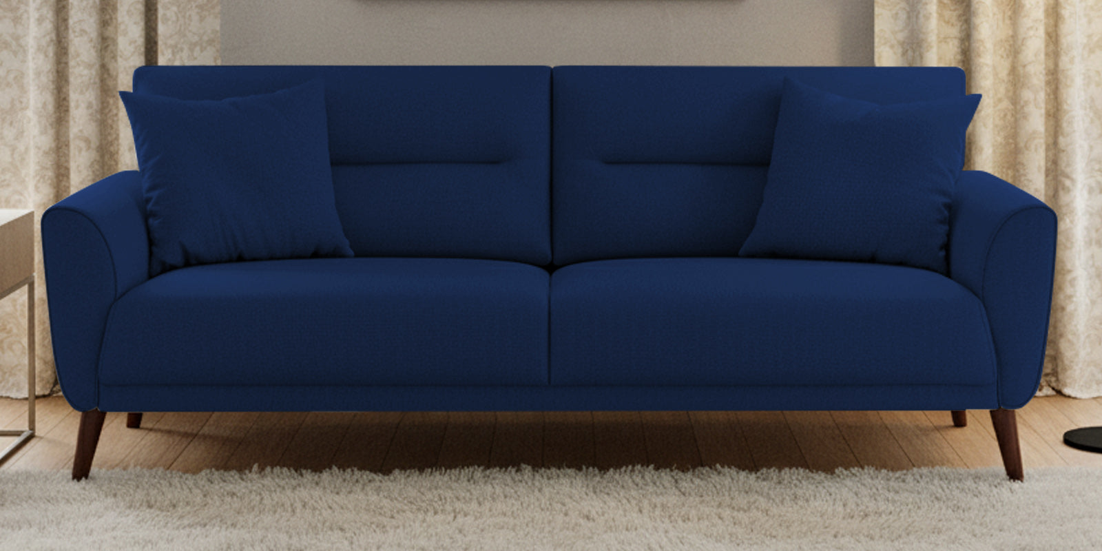 Castro Fabric 3 Seater Sofa In Royal Blue Colour - Febonic Living