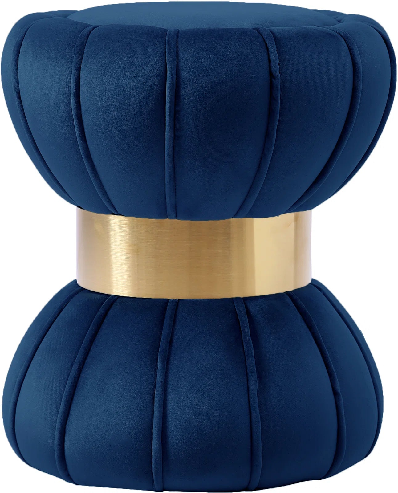 Muffy Velvet Pouffe In Imperial Blue Colour