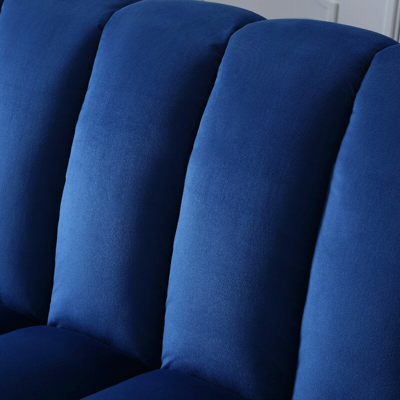 Kavan Velvet 3 Seater Convertible Sofa Cum Bed In Imperial Blue Colour With Storage - Febonic Living