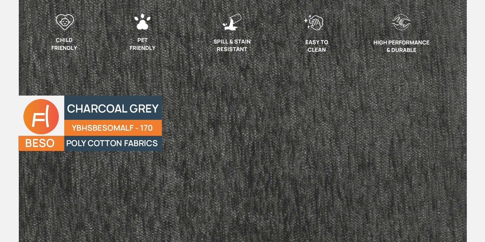 Gozi Fabric 2 Seater Sofa In Charcoal Grey Colour - Febonic Living