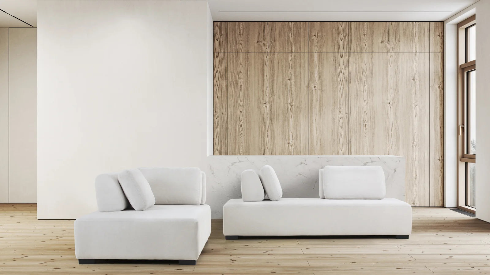 Freya Velvet Fixed Back Chaise Lounger In Concrete Grey Colour - Febonic Living