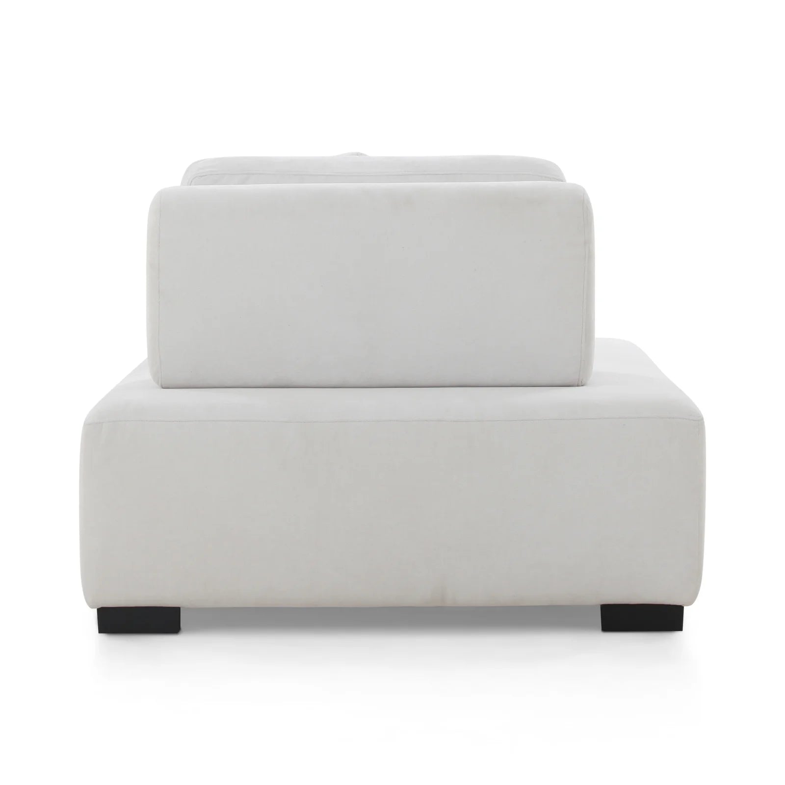 Freya Velvet Fixed Back Chaise Lounger In Concrete Grey Colour - Febonic Living