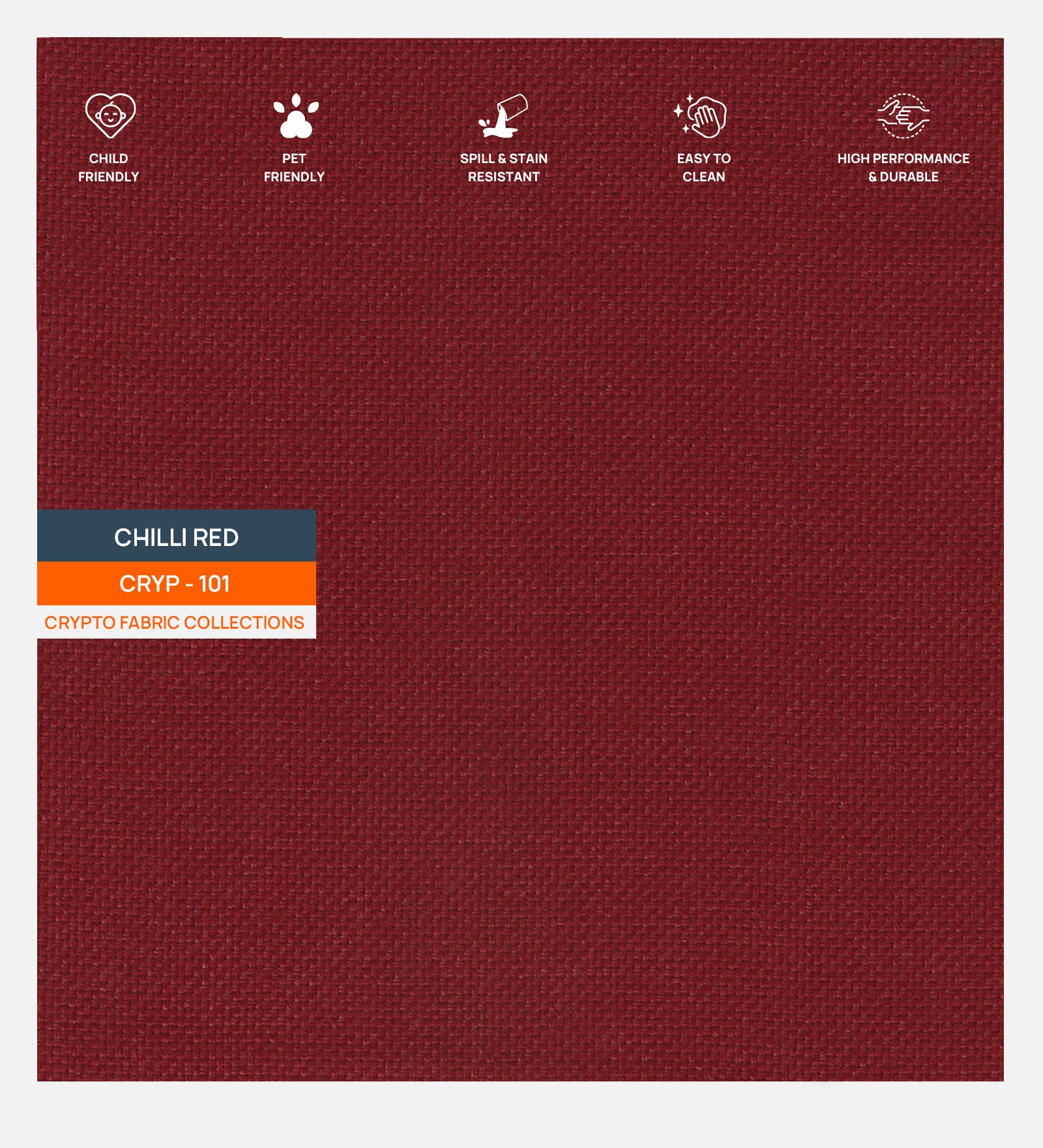 Lenin Crypto Fabric Chilli Red 101 Code - Febonic Living