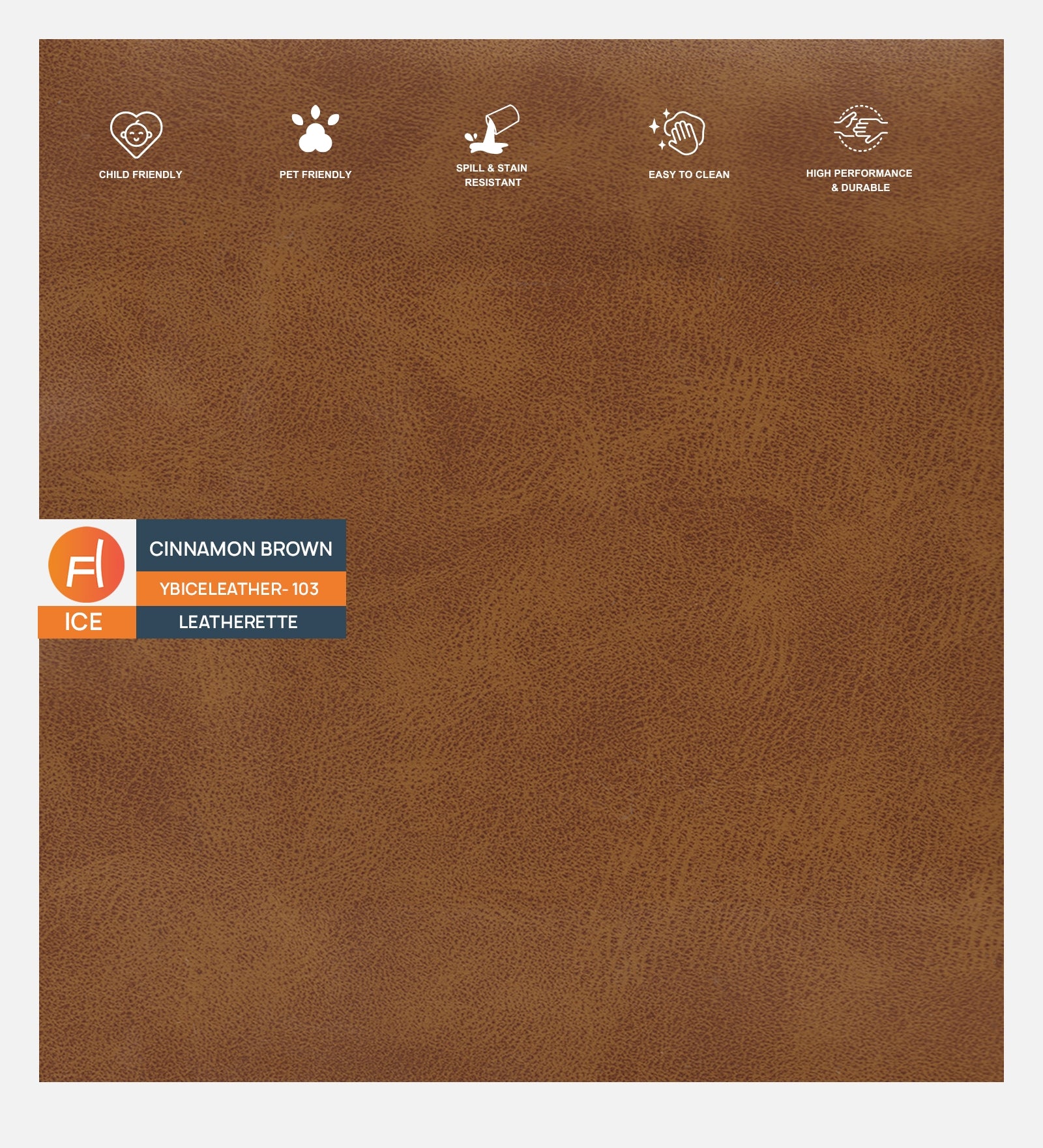 Buddy Leatherette Pouffe In Cinnamon Brown Colour - Febonic Living