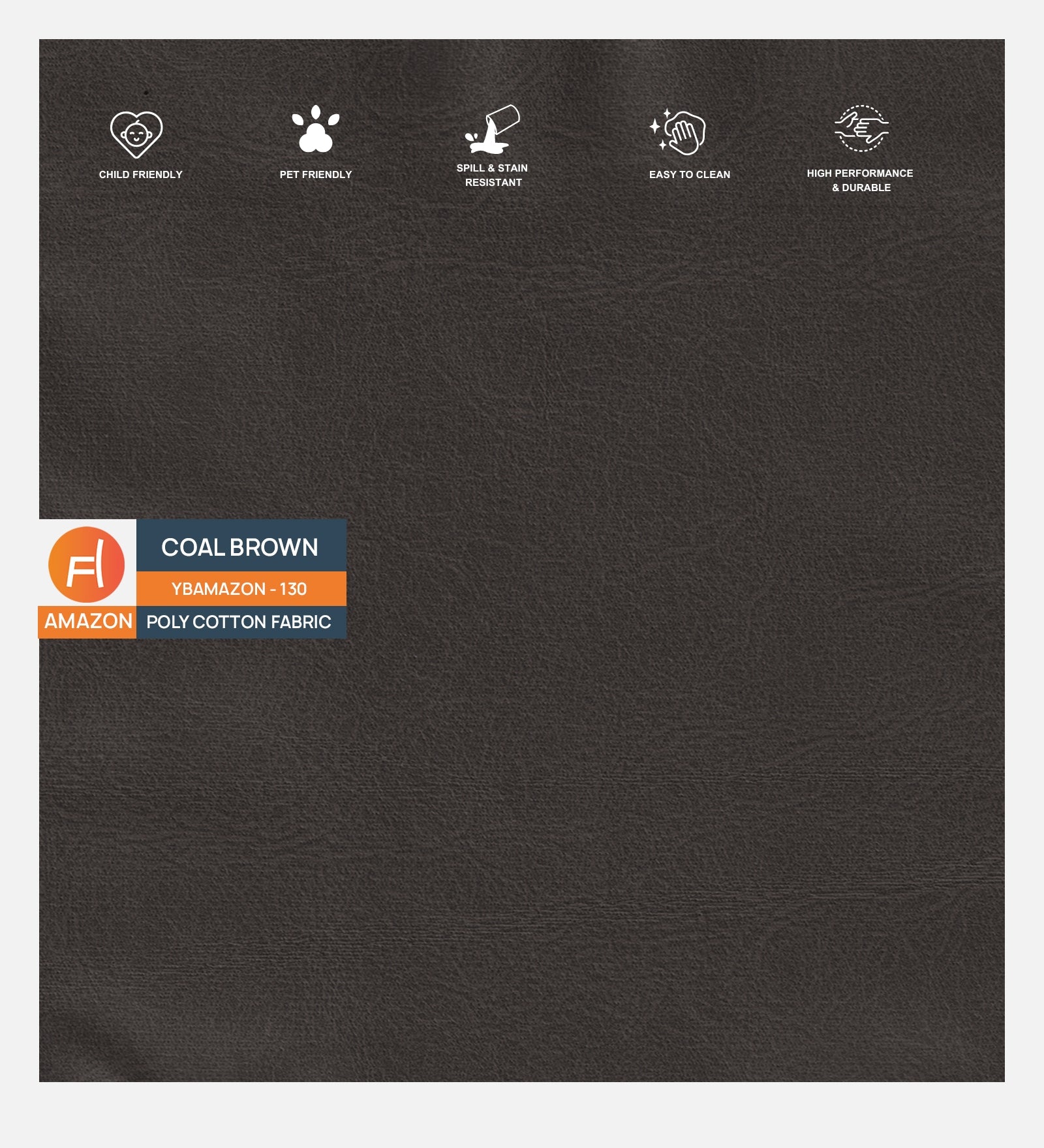 Woody Fabric 1 Seater Sofa In Coal Brown Colour - Febonic Living