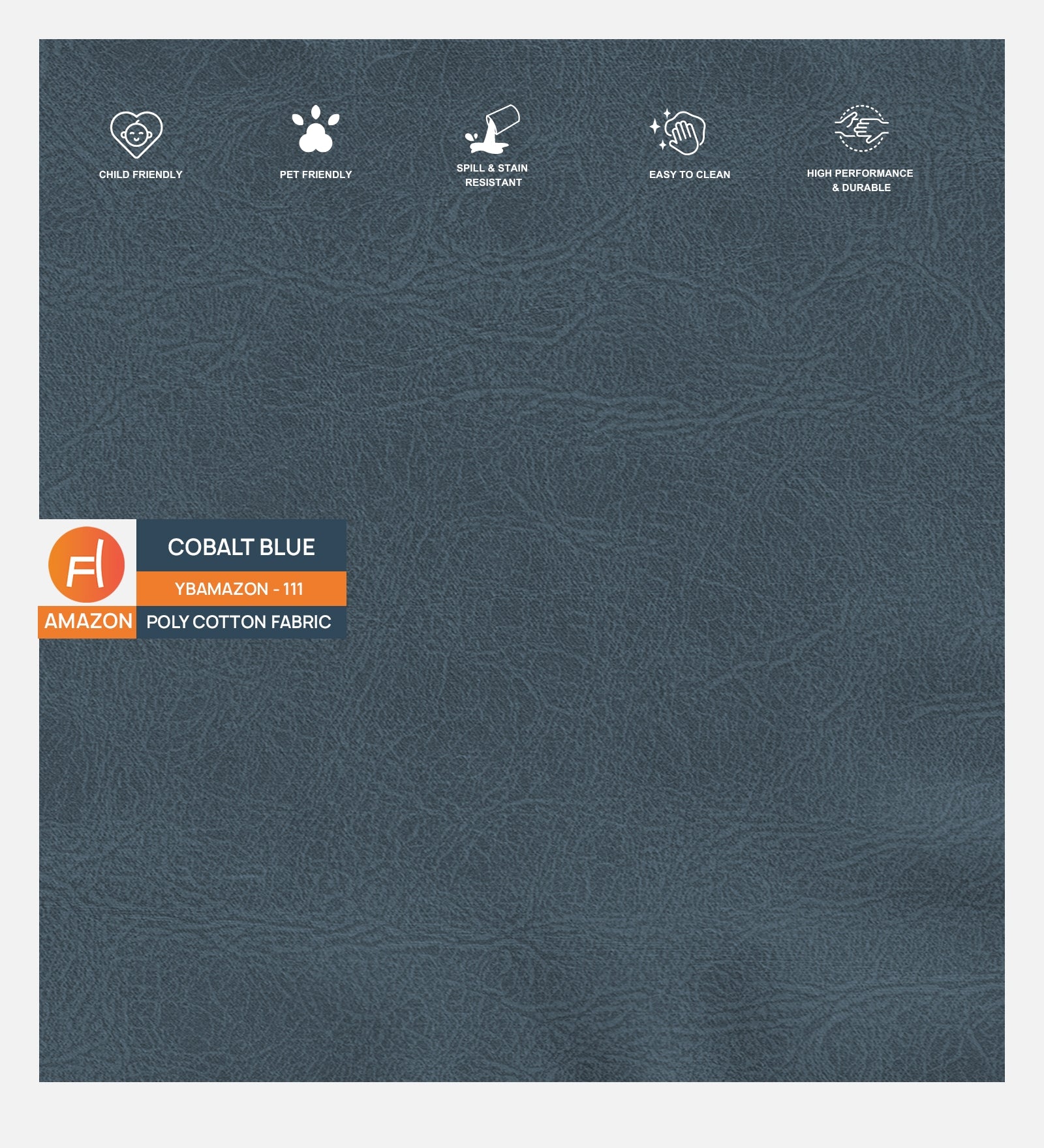 Woody Fabric 1 Seater Sofa In Cobalt Blue Colour - Febonic Living