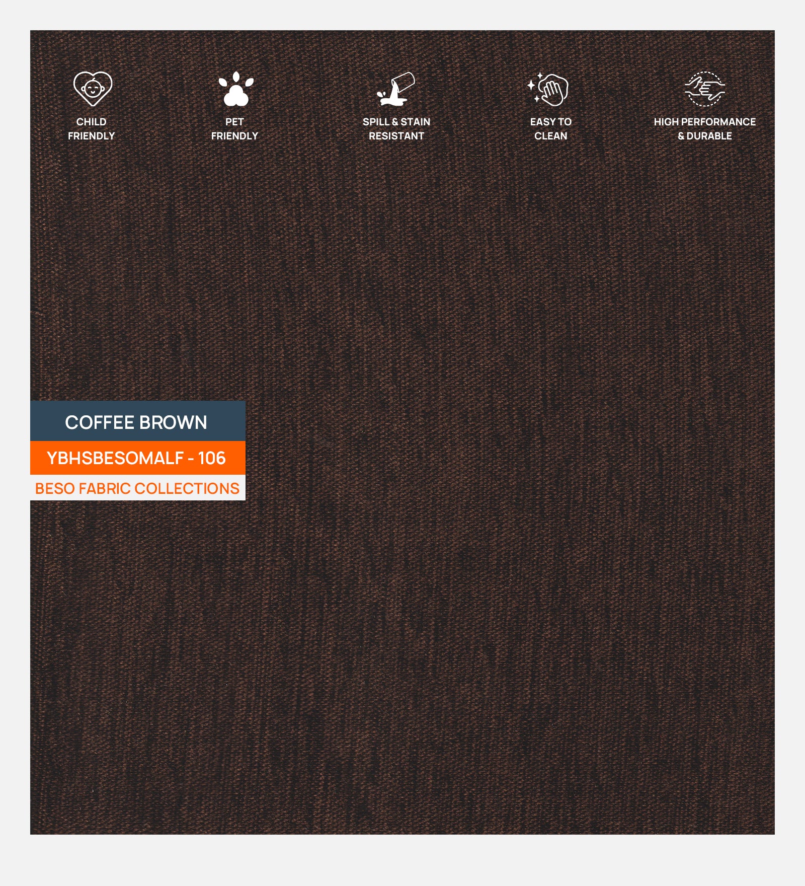 Kuchi Fabric Wing Chair In Coffee Brown Colour - Febonic Living