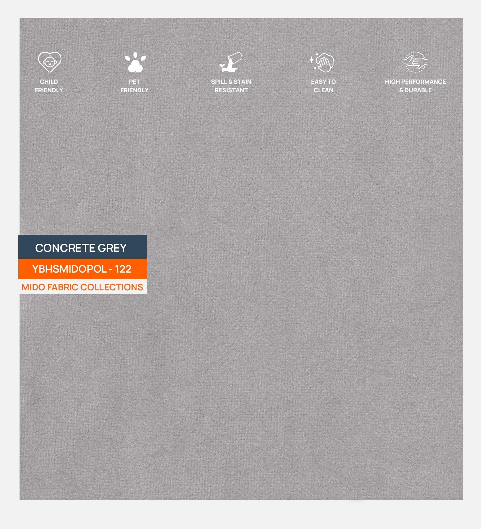 Corby Velvet RHS 6 Seater Convertible Sofa Cum Bed In Concrete Grey Colour