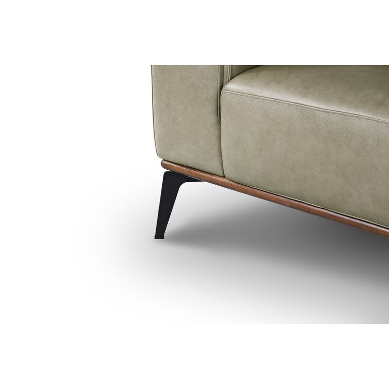 Conley Leatherette 3 Seater Sofa In Ash Green Colour - Febonic Living