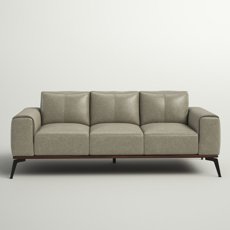 Conley Leatherette 3 Seater Sofa In Ash Green Colour - Febonic Living