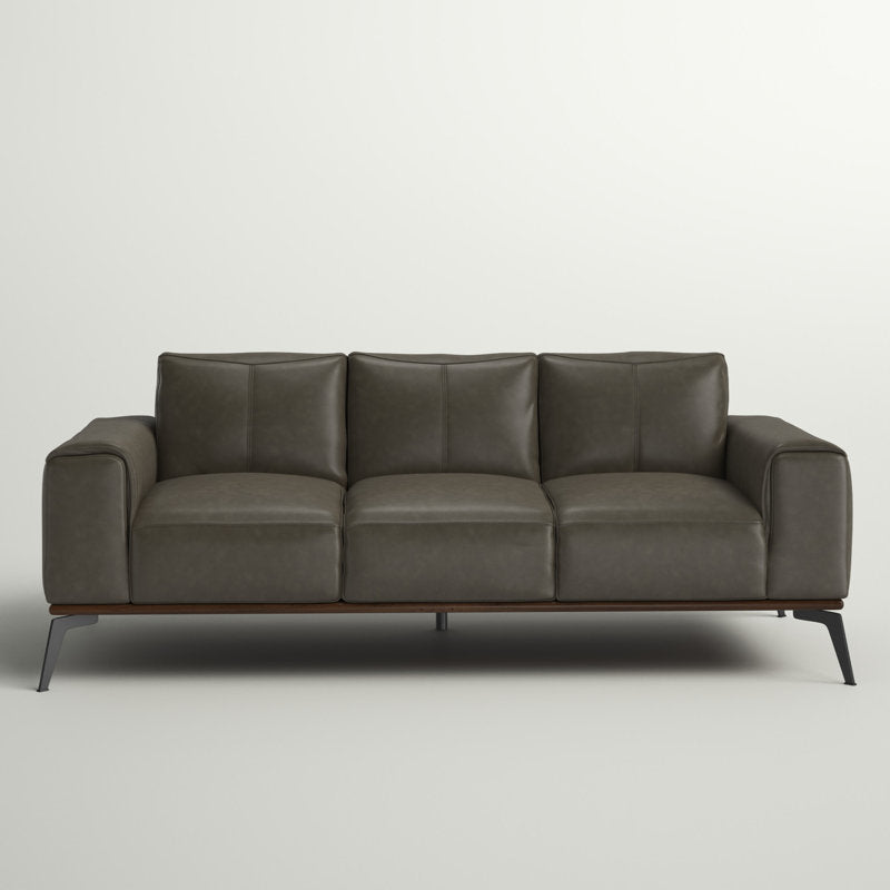 Conley Leatherette 3 Seater Sofa In Grey Colour - Febonic Living