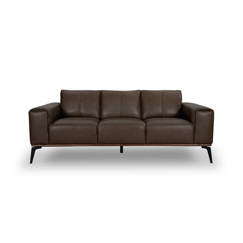 Conley Leatherette 3 Seater Sofa In Brown Colour - Febonic Living