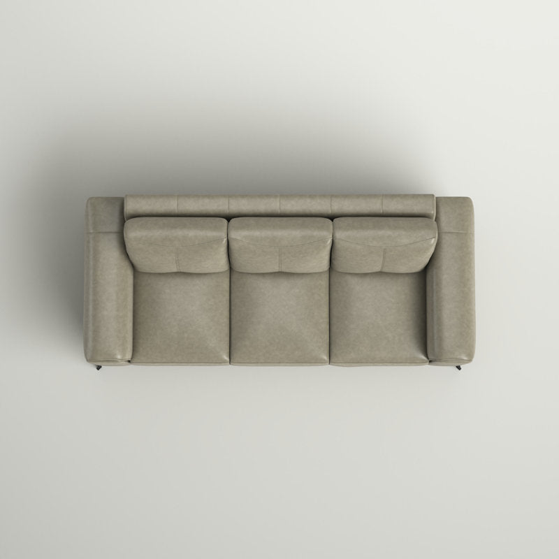 Conley Leatherette 3 Seater Sofa In Ash Green Colour - Febonic Living