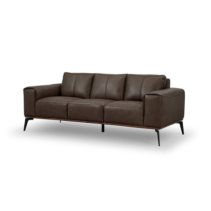 Conley Leatherette 3 Seater Sofa In Brown Colour - Febonic Living