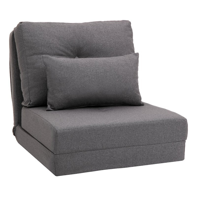 Cross Fabric 1 Seater Foldable Sofa Bed In Sudo Grey Colour - Febonic Living