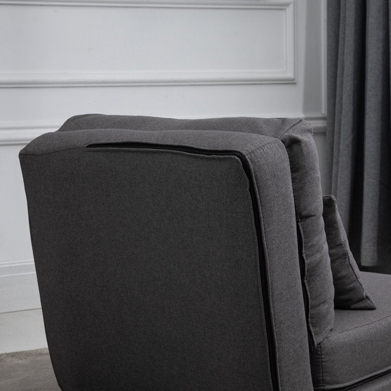 Cross Fabric 1 Seater Foldable Sofa Bed In Sudo Grey Colour - Febonic Living