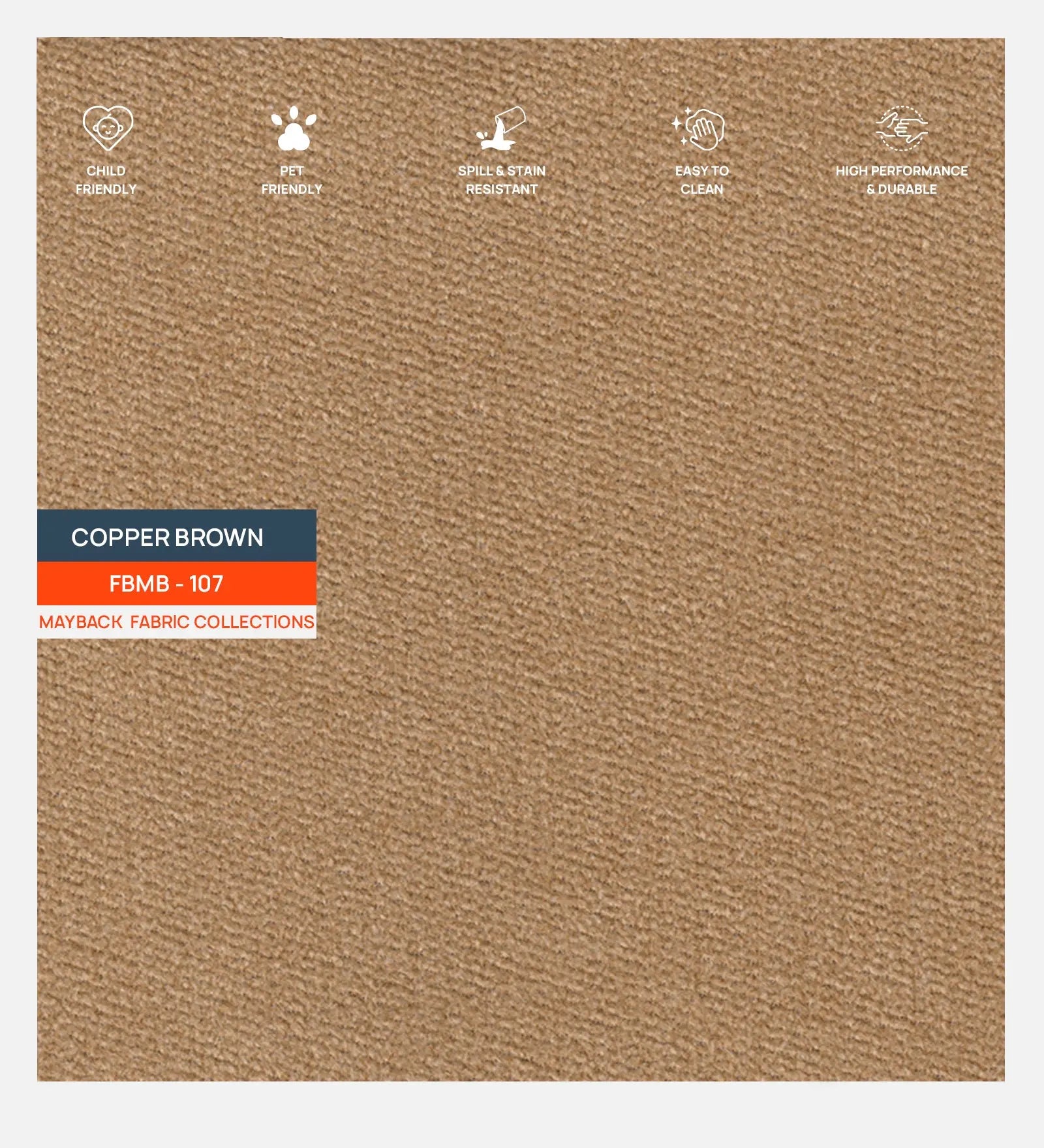 Zibby Fabric 1 Seater Sofa In Copper Brown Colour Febonic Living