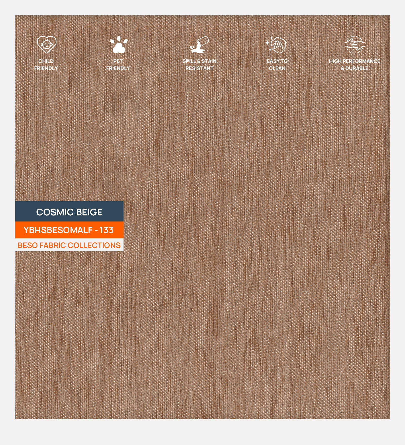 Nora Fabric Upholstered King Size Bed In Cosmic Beige Colour With Box Storage - Febonic Living