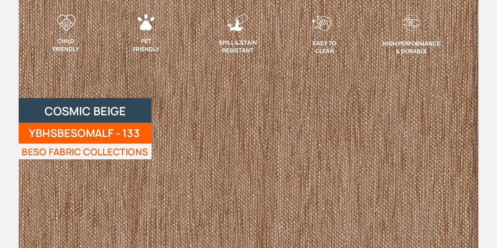 Jasmin Fabric 3 Seater Sofa In Cosmic Beige Colour - Febonic Living