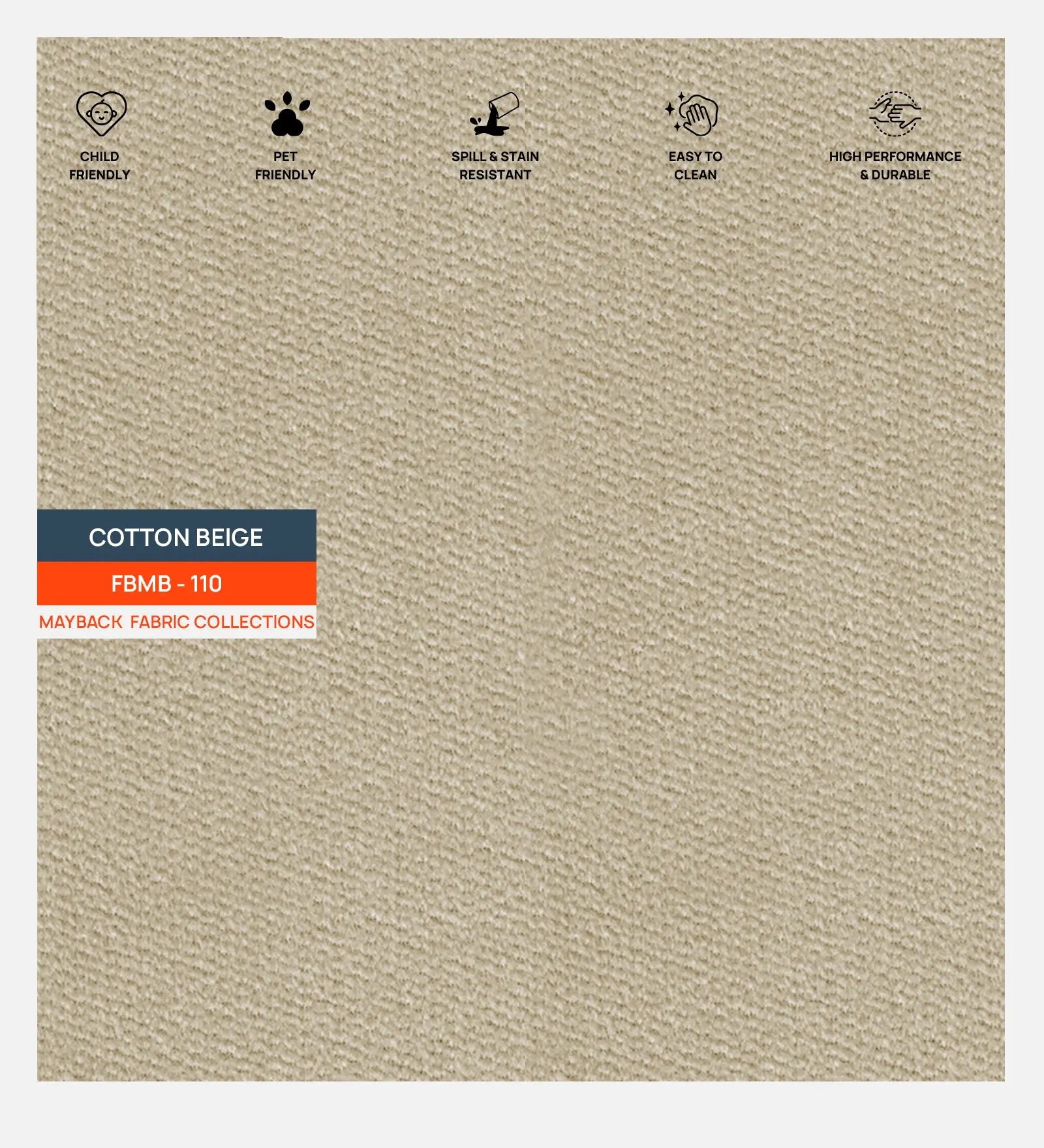 Zibby Fabric 1 Seater Sofa In Cotton Beige Colour Febonic Living